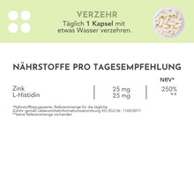 Lade das Bild in den Galerie-Viewer, Zinkbisglycinat (25 mg) + L-Histidin (25 mg) CARI Nutrition
