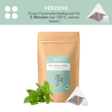 Lade das Bild in den Galerie-Viewer, BIO GRÜNE MINZE TEE - Pyramidenteebeutel CARI Nutrition 
