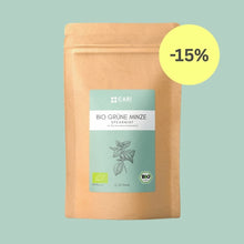 Lade das Bild in den Galerie-Viewer, BIO GRÜNE MINZE TEE - Pyramidenteebeutel CARI Nutrition 1er 
