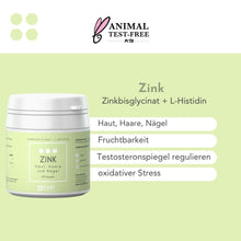 Lade das Bild in den Galerie-Viewer, Zinkbisglycinat (25 mg) + L-Histidin (25 mg) CARI Nutrition 
