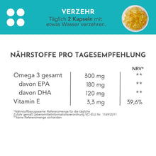 Lade das Bild in den Galerie-Viewer, OMEGA 3 (180 mg EPA + 120 mg DHA) + VITAMIN E CARI Nutrition 

