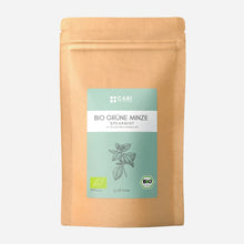 Lade das Bild in den Galerie-Viewer, BIO GRÜNE MINZE TEE - Pyramidenteebeutel CARI Nutrition 1er 
