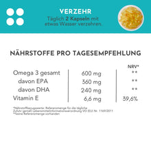 Lade das Bild in den Galerie-Viewer, OMEGA 3 (180 mg EPA + 120 mg DHA) + VITAMIN E CARI Nutrition 

