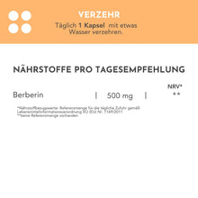 Lade das Bild in den Galerie-Viewer, Berberin (500mg) CARI Nutrition 
