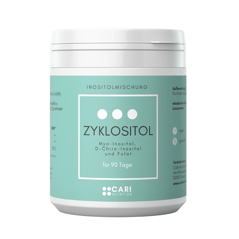 ZYKLOSITOL - Myo- und D-Chiro-Inositol + aktive Folsäure CARI Nutrition 90 Tage Pulver 
