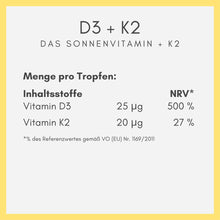 Lade das Bild in den Galerie-Viewer, SONNENVITAMIN D3 + K2 CARI Nutrition 
